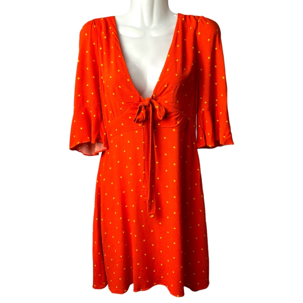 Free People | Orange Polka Dot Dress | Size 0